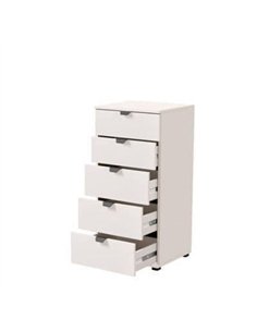 Limone Arctic White Narrow 5 Drawer Chest, 3409