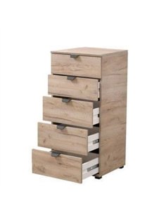 Limone Oak Effect Narrow 5 Drawer Chest, 3410