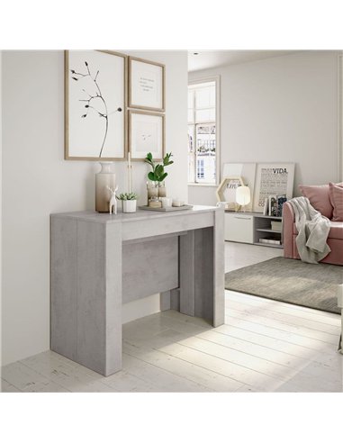 Luiz Concrete Grey Effect Large Extending Dining Table, 2603