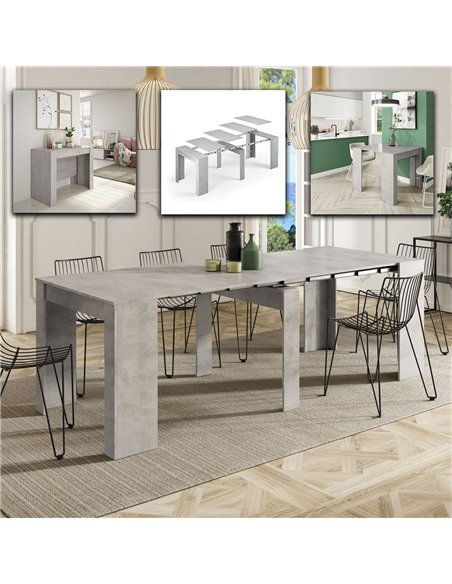 Luiz Concrete Grey Effect Large Extending Dining Table, 2603 - pic 115162 | FastDaddyshop