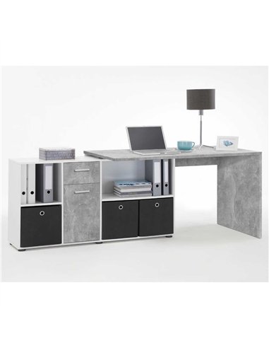 Luiz Desk Concrete Grey and White, 2644