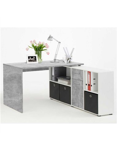 Luiz Desk Concrete Grey and White, 2644