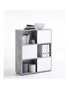 Luiz Short Bookcase Grey and White, 2646