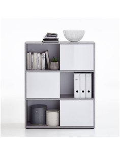 Luiz Short Bookcase Grey and White, 2646 2