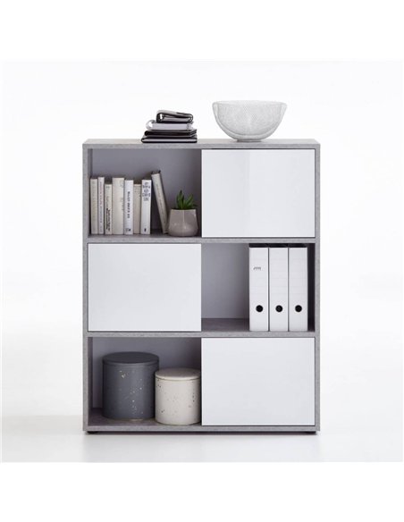 Luiz Short Bookcase Grey and White, 2646 - pic 115169 | FastDaddyshop