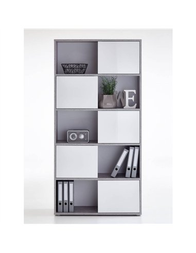 Luiz Tall Bookcase Grey and White, 2645