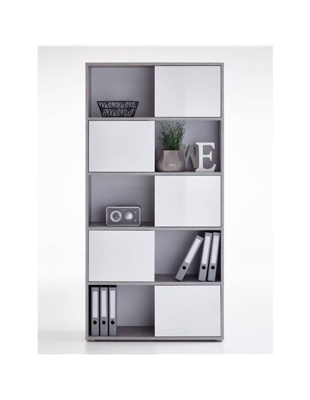 Luiz Tall Bookcase Grey and White, 2645 - pic 115171 | FastDaddyshop