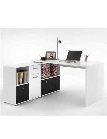 Luiz White Flexi Corner Office Desk, 2562 - pic 115173 | FastDaddyshop