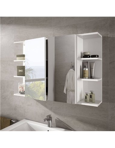 Mancini 600mm White And Mirrored 2 Door Wall Mounted Bathroom Cabinet, 3224
