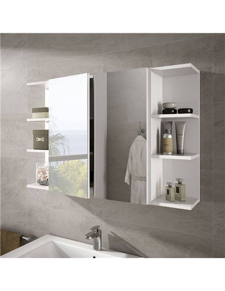 Mancini 600mm White And Mirrored 2 Door Wall Mounted Bathroom Cabinet, 3224 - pic 115178 | FastDaddyshop