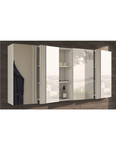 Mancini 600mm White And Mirrored 2 Door Wall Mounted Bathroom Cabinet, 3224 - pic 115179 | FastDaddyshop