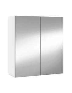 Mancini 600mm White And Mirrored 2 Door Wall Mounted Bathroom Cabinet, 3224
