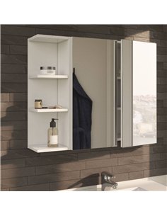 Mancini 600mm White And Mirrored 2 Door Wall Mounted Bathroom Cabinet, 3224 2