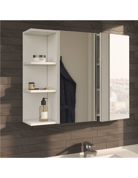 Mancini 600mm White And Mirrored 2 Door Wall Mounted Bathroom Cabinet, 3224 - pic 115181 | FastDaddyshop