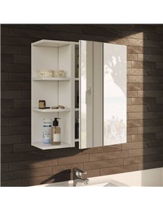 Mancini 400mm White And Mirrored 1 Door Wall Mounted Bathroom Cabinet, 3223 2