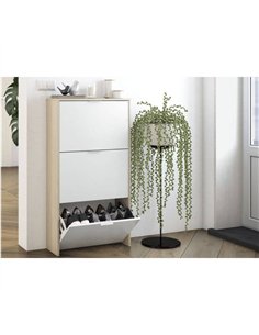 Marvin White And Oak Effect Shoe Cabinet, 3260 2