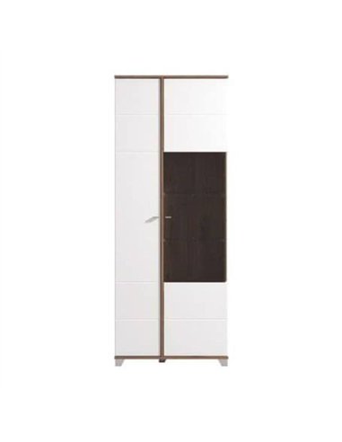 Merlot White High Gloss And Oak Effect Display Cabinet, 3441