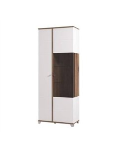 Merlot White High Gloss And Oak Effect Display Cabinet, 3441
