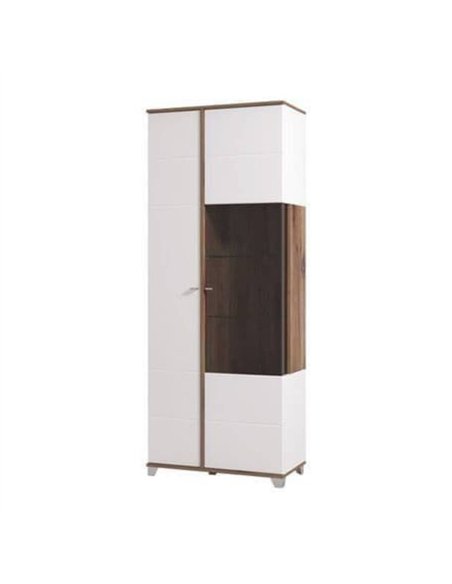 Merlot White High Gloss And Oak Effect Display Cabinet, 3441 - pic 115205 | FastDaddyshop