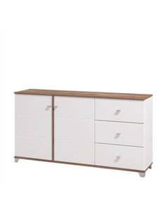 Merlot White Gloss And Warm Oak Effect Sideboard, 3442