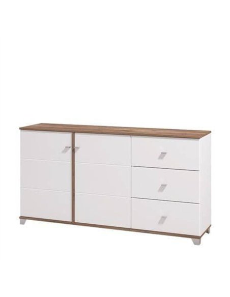 Merlot White Gloss And Warm Oak Effect Sideboard, 3442 - pic 115209 | FastDaddyshop