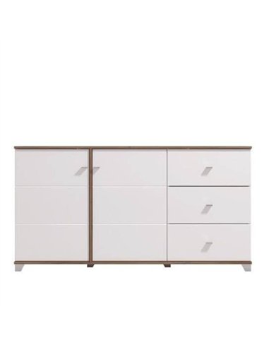Merlot White Gloss And Warm Oak Effect Sideboard, 3442