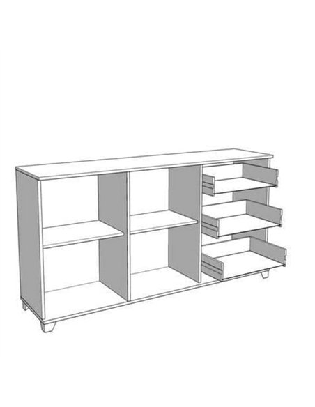Merlot White Gloss And Warm Oak Effect Sideboard, 3442 - pic 115211 | FastDaddyshop
