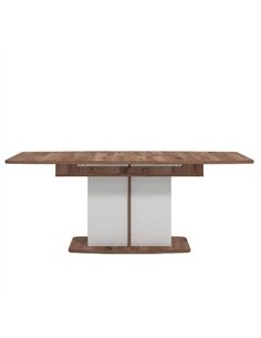 Merlot White Gloss And Warm Oak Extending Dining Table, 3440