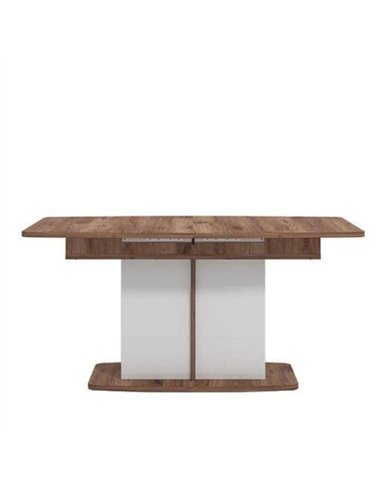 Merlot White Gloss And Warm Oak Extending Dining Table, 3440