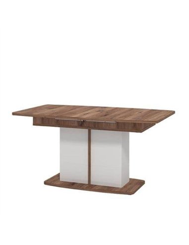 Merlot White Gloss And Warm Oak Extending Dining Table, 3440