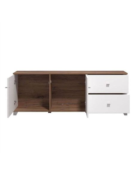 Merlot White Gloss And Warm Oak TV Unit Cabinet, 3443 - pic 115218 | FastDaddyshop