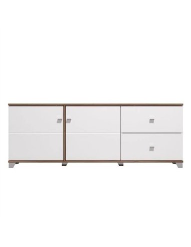 Merlot White Gloss And Warm Oak TV Unit Cabinet, 3443