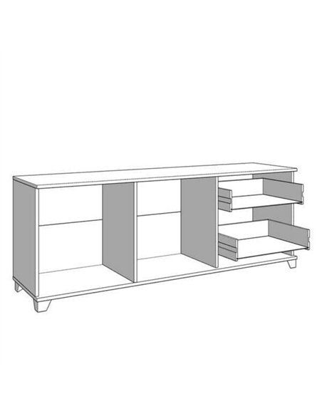 Merlot White Gloss And Warm Oak TV Unit Cabinet, 3443 - pic 115221 | FastDaddyshop
