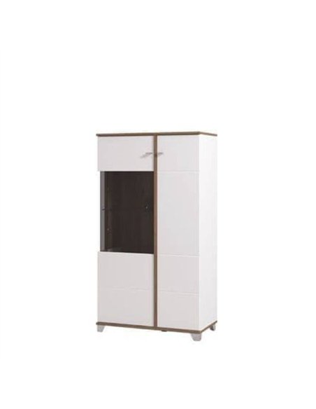 Merlot White Gloss Oak Effect Low Display Cabinet 3448 - pic 115226 | FastDaddyshop