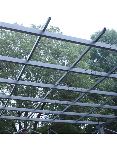 Outsunny 3 x 3 Meter Metal Pergola Gazebo Grape Trellis Climbing Plants Outdoor Sun Shelter Arbours Garden