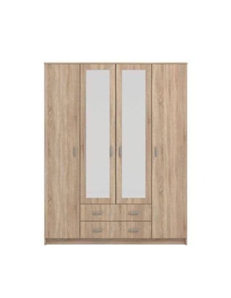 Miami Sonoma Oak Effect 4 Door 2 Drawer Wardrobe, 3123 - pic 115237 | FastDaddyshop
