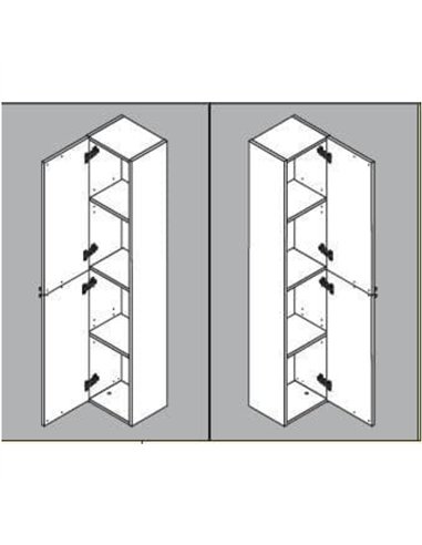 Milano Tall Bathroom Cupboard Oak Grey, 2477