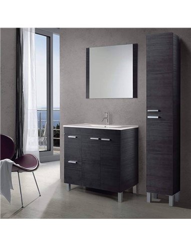 Milano Tall Bathroom Cupboard Oak Grey, 2477