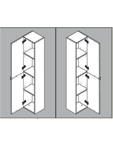 Milano Tall Bathroom Cupboard White, 2480