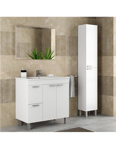 Milano Tall Bathroom Cupboard White, 2480