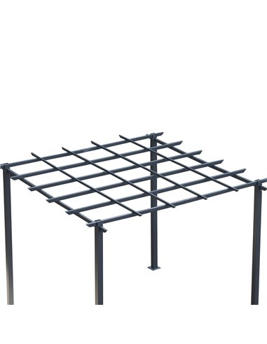 Outsunny 3 x 3 Meter Metal Pergola Gazebo Grape Trellis Climbing Plants Outdoor Sun Shelter Arbours Garden