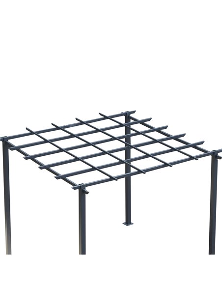 Outsunny 3 x 3 Meter Metal Pergola Gazebo Grape Trellis Climbing Plants Outdoor Sun Shelter Arbours Garden - pic 11525 | FastDaddyshop