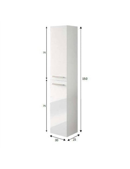 Milano White Gloss 2 Door Wall Mounted Floating Bathroom Storage Cupboard, 3230 - pic 115254 | FastDaddyshop