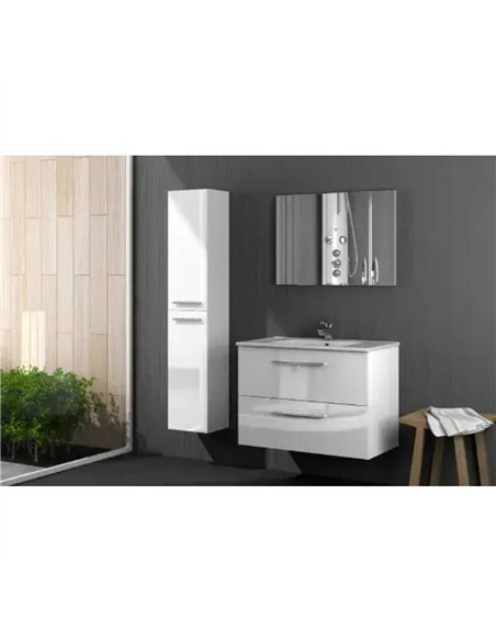 Milano White Gloss 2 Door Wall Mounted Floating Bathroom Storage Cupboard, 3230 - pic 115255 | FastDaddyshop