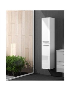 Milano White Gloss 2 Door Wall Mounted Floating Bathroom Storage Cupboard, 3230