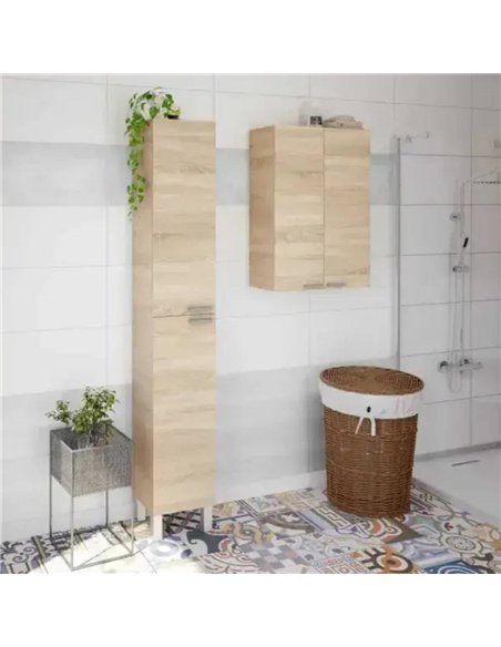 Milano Oak Effect 1 Door Small Wall Mounted Floating Bathroom Storage Cupboard, 305270BO - pic 115263 | FastDaddyshop