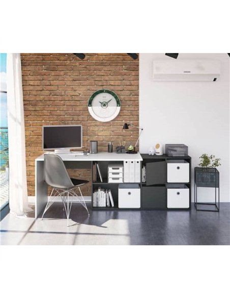 Mulberry White and Grey Reversible Large Corner Desk with Storage, 3135 - pic 115265 | FastDaddyshop