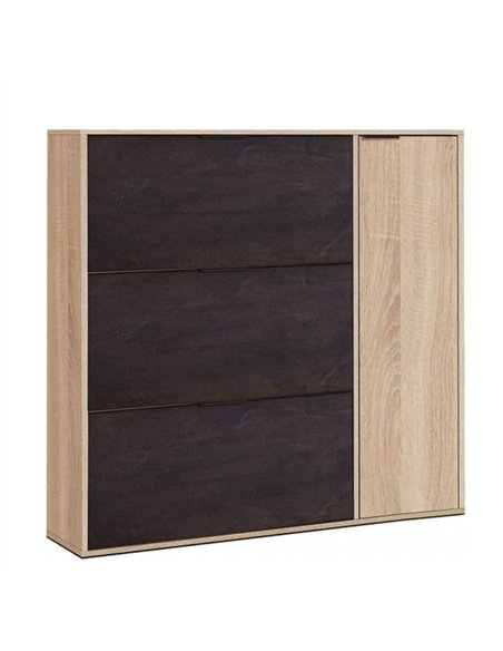 Marcos Oak Effect And Oxido Dark Brown Shoe Cabinet with 4 Doors, 3232 - pic 115271 | FastDaddyshop