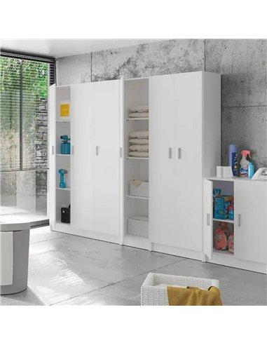 Multi Purpose White Narrow Cupboard, 2473