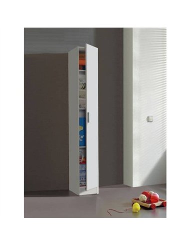 Multi Purpose White Narrow Cupboard, 2473